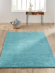 La Redoute Intérieurs Teal Renzo Tufted Cotton Rug - Image 1 of 4