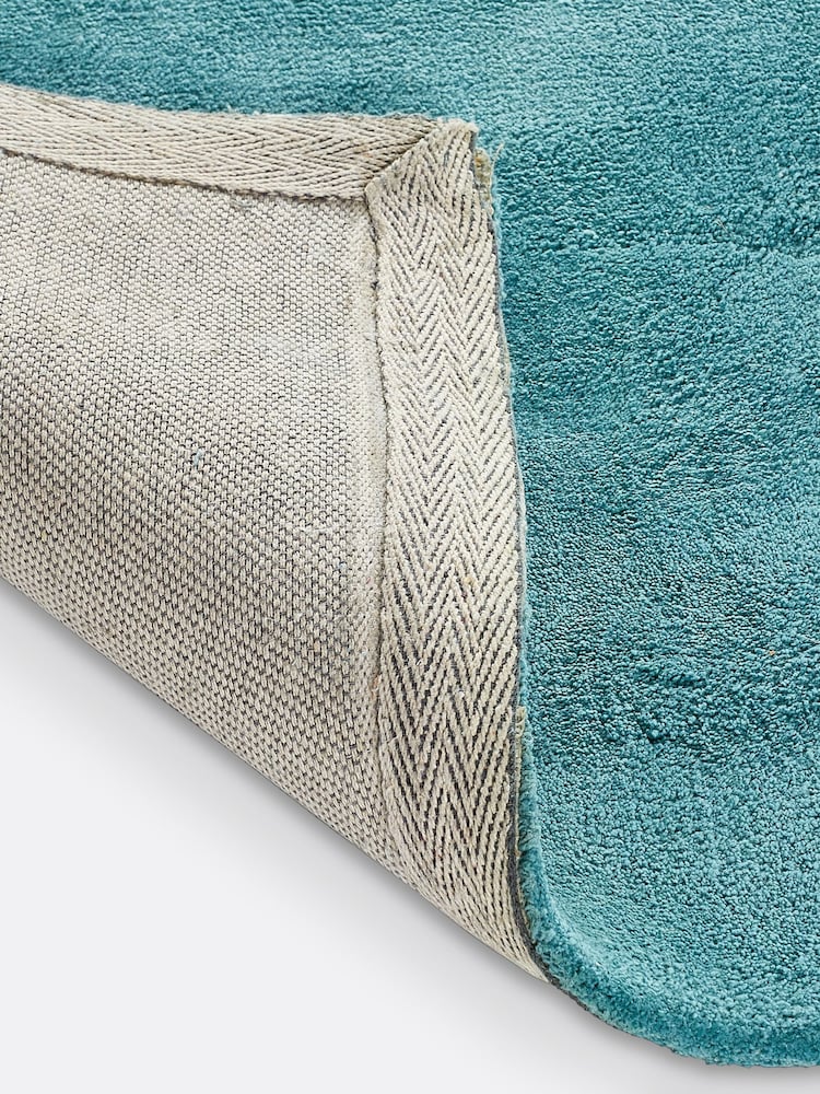 La Redoute Intérieurs Teal Renzo Tufted Cotton Rug - Image 4 of 4 La Redoute Intérieurs Teal Renzo Tufted Cotton Rug - Image 4 of 4