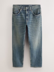 Light Blue Twisted Straight Fit Authentic Stretch Denim Jeans - Image 8 of 10