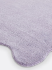 La Redoute Intérieurs Lavender Scalero Scalloped 100% Wool Rug - Image 2 of 4