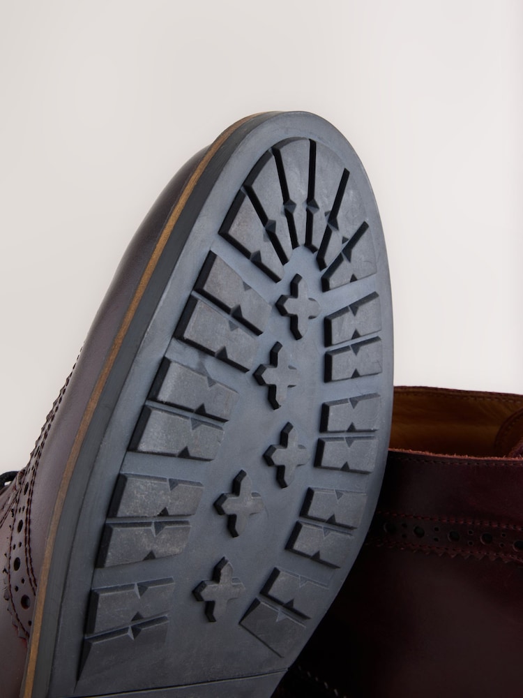 Burgundy Red Leather Brogue Boots - Image 7 of 7 Burgundy Red Leather Brogue Boots - Image 7 of 7