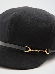 Lipsy Black Mlitary Baker Cap - Image 5 of 6
