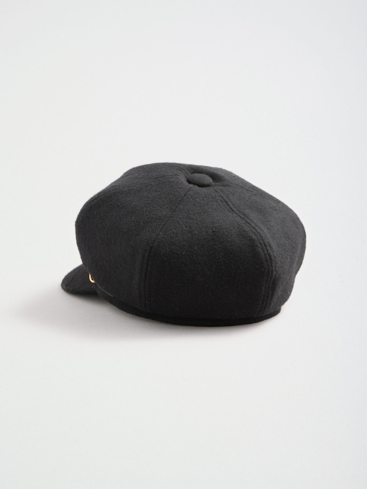 Lipsy Black Mlitary Baker Cap - Image 6 of 6