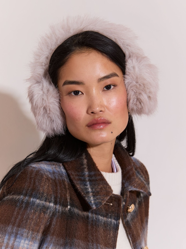 Cream - Lipsy Cosy Faux Fur Ear Muffs - Imaginea 3 din 3
