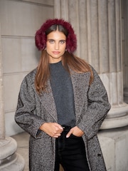 Lipsy Burgundy Red Cosy Faux Fur Ear Muffs - Image 2 of 3