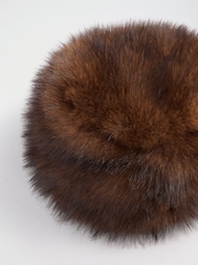 Lipsy Chocolate Brown Cosy Faux Fur Pillbox Hat - Image 6 of 6