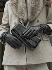 Negro - Guantes largos fruncidos con aspecto de piel de Lipsy - Imagen 3 de 6