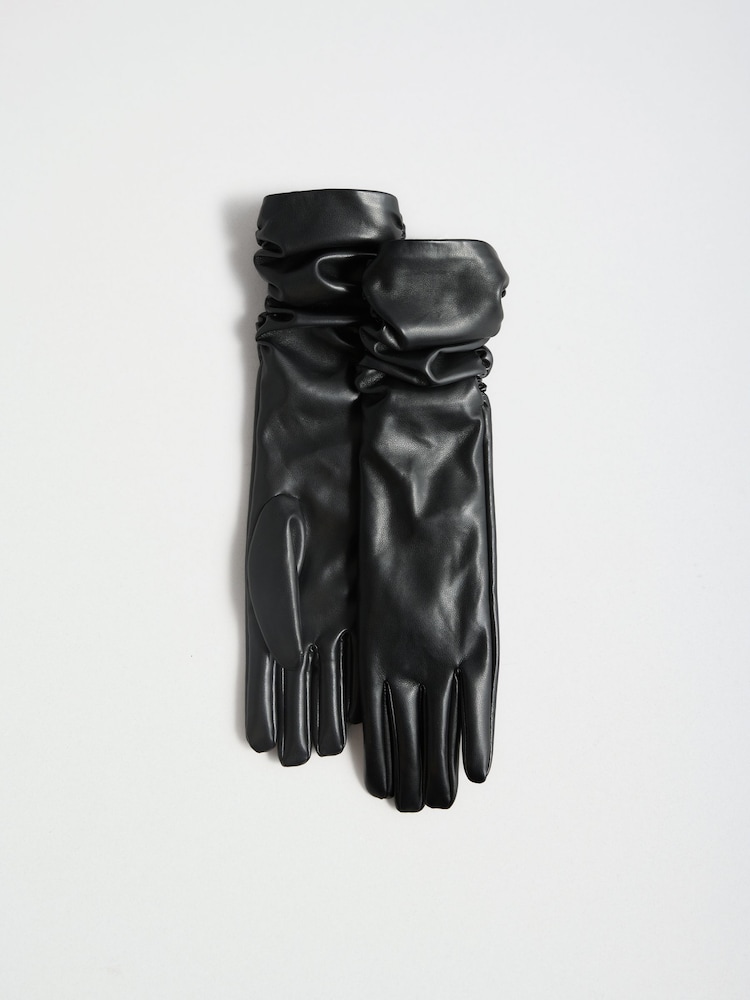 Negro - Guantes largos fruncidos con aspecto de piel de Lipsy - Imagen 6 de 6 Negro - Guantes largos fruncidos con aspecto de piel de Lipsy - Imagen 6 de 6