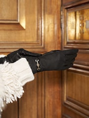Lipsy Short Faux Leather and Suedette Gloves - 6的图像2｝