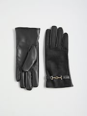 Lipsy Short Faux Leather and Suedette Gloves - 6的图像4｝