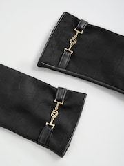 Lipsy Short Faux Leather and Suedette Gloves - 6的图像5｝