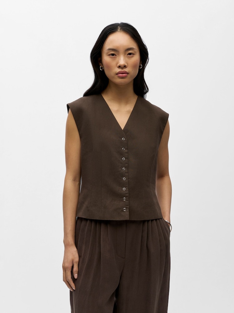 OBJECT Brown Tailored Waistcoat - Image 2 of 6