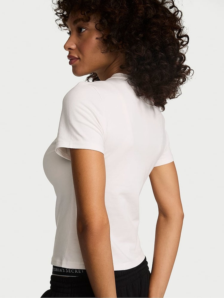Victoria's Secret Coconut White Cotton T-Shirt - Image 2 of 2