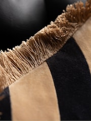 Rockett St George Brown Stripe Fringe cushion - Image 3 of 6