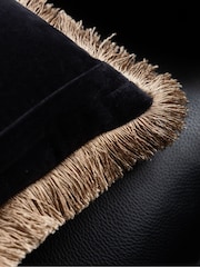 Rockett St George Brown Stripe Fringe cushion - Image 4 of 6