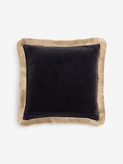 Rockett St George Brown Stripe Fringe cushion - Image 6 of 6