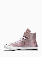 Converse Pink Chuck Taylor Glitter and Sequins High Trainers - Image 4 of 7