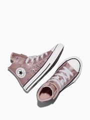Converse Pink Chuck Taylor Glitter and Sequins High Trainers - Image 5 of 7