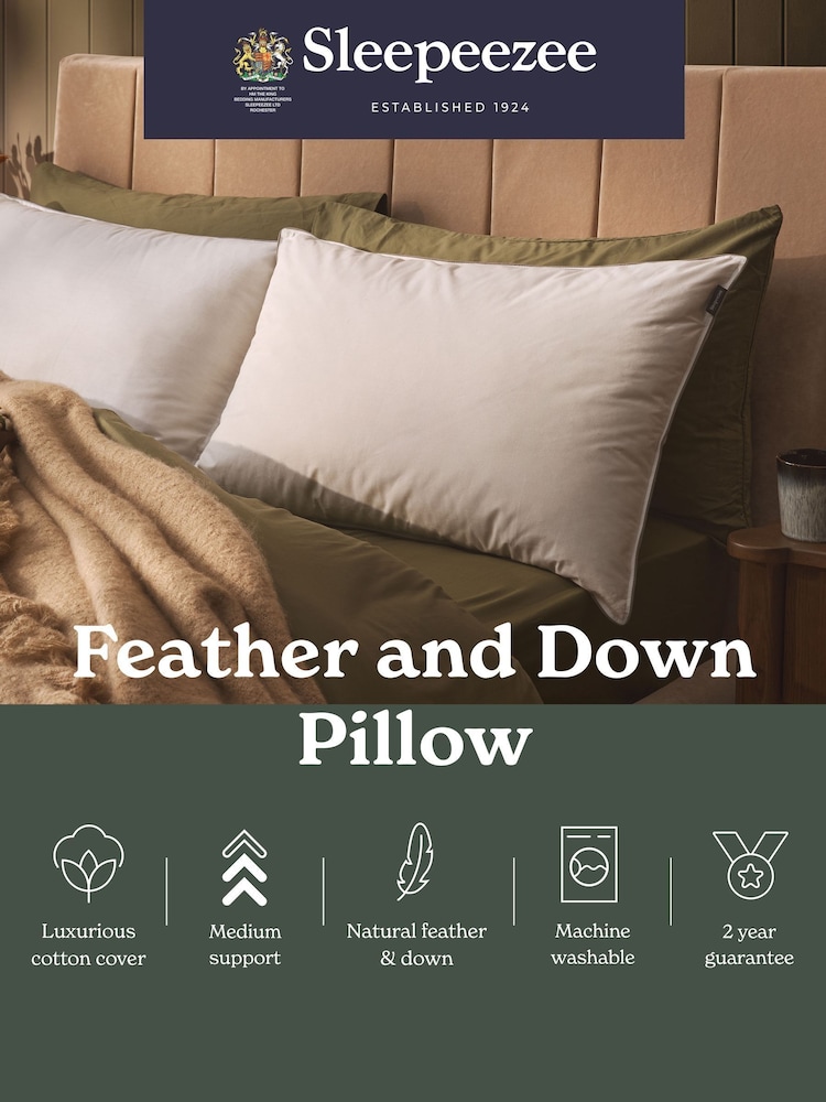 Sleepeezee Natural Comfort Feather and Down Pillow - Image 10 of 10 Sleepeezee Natural Comfort Feather and Down Pillow - Image 10 of 10