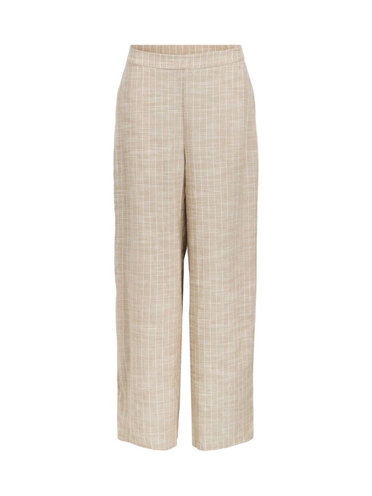 OBJECT Natural Stripe Wide Leg Trousers - Image 1 of 1