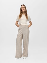 OBJECT Natural Stripe Wide Leg Trousers - Image 3 of 4