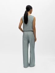 OBJECT White Pin Stripe Wide Leg Jeans - Image 2 of 6