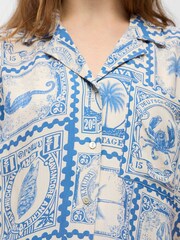OBJECT Blue Printed Shirt - Image 4 of 5
