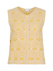 VILA O-Neck Patterned Sleeveless Crochet Vest - Image 1 sur 2