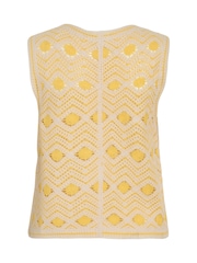 VILA O-Neck Patterned Sleeveless Crochet Vest - Image 2 sur 2