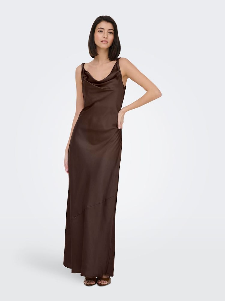 Buy JDY Brown Cowl Neck Wedding Guest Bridesmaid Satin Maxi Dress from Next  Netherlands