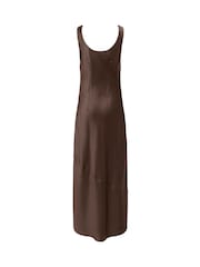 JDY Brown Cowl Neck Wedding Guest Bridesmaid Satin Maxi Dress - Image 9 of 9