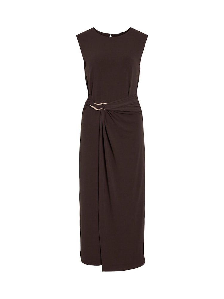 vila midi dress VILA Dress 'VIJustine' female Brown plain colored size M