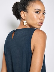 Apricot Blue Pleat Detail Trapeze Midi Dress - Image 3 of 4