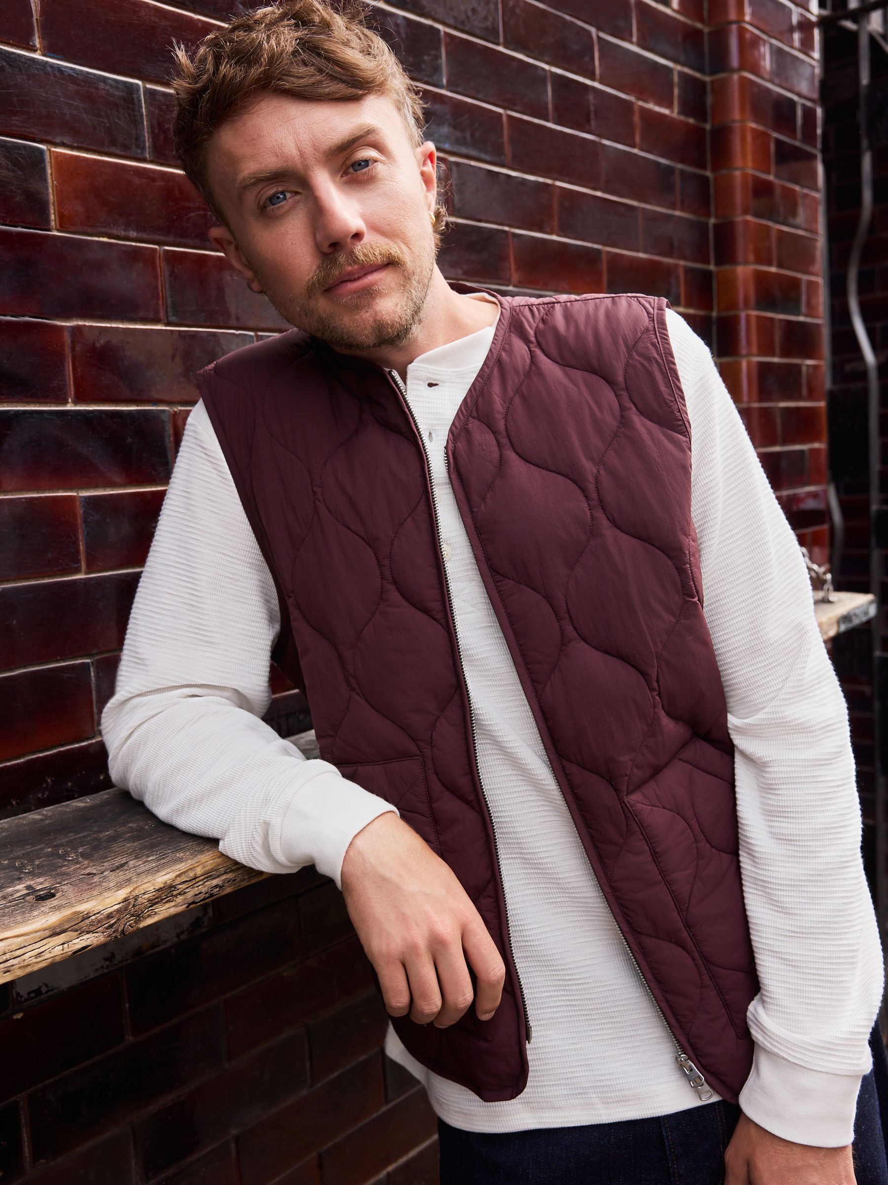 Buy Burgundy Red N. Premium Onion Quilted Gilet from Next USA