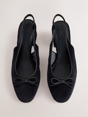 שחור - Forever Comfort® Velvet Bow Slingback Block Heels - תמונה 7 מתוך 10