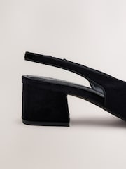 שחור - Forever Comfort® Velvet Bow Slingback Block Heels - תמונה 8 מתוך 10