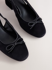 שחור - Forever Comfort® Velvet Bow Slingback Block Heels - תמונה 9 מתוך 10