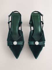 Grøn - Forever Comfort® Slingback-hæle med sløjfe - Billede 1 af 5