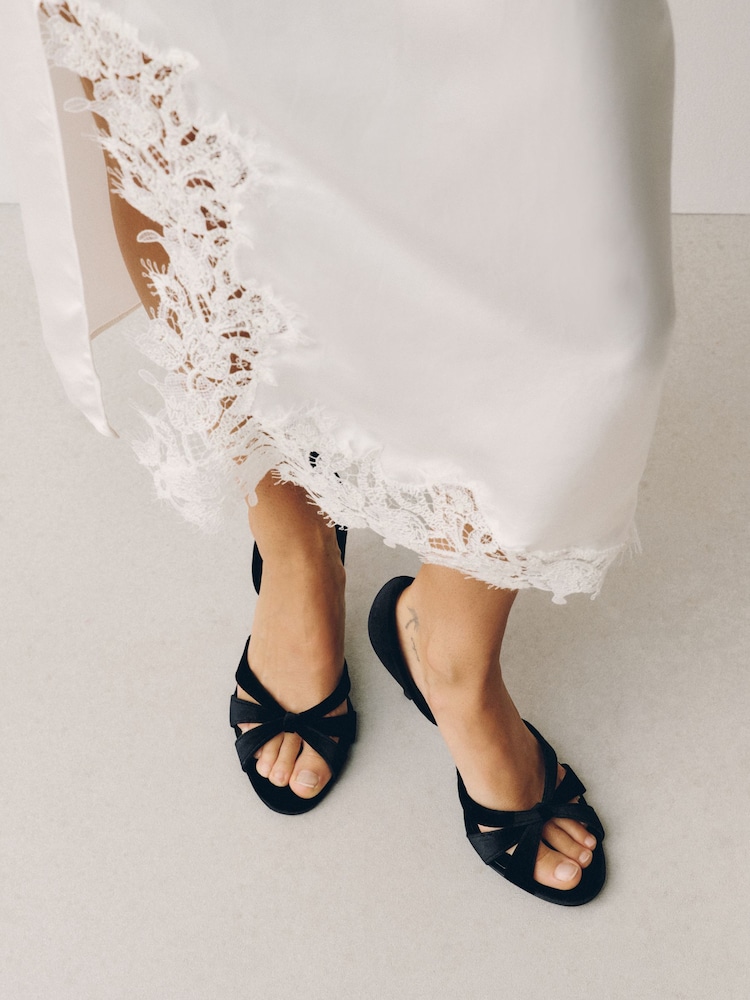 Black Forever Comfort® Two Part Heeled Sandals - Image 1 of 4 Black Forever Comfort® Two Part Heeled Sandals - Image 1 of 4