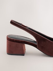 חום חלודה - Forever Comfort® Velvet Bow Slingback Block Heels - תמונה 7 מתוך 9