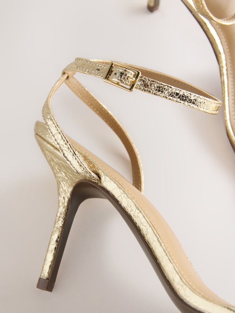 Gold - Forever Comfort® schlichte Sandalen mit eckiger Zehenpartie und Absatz - Bild 5 von 5