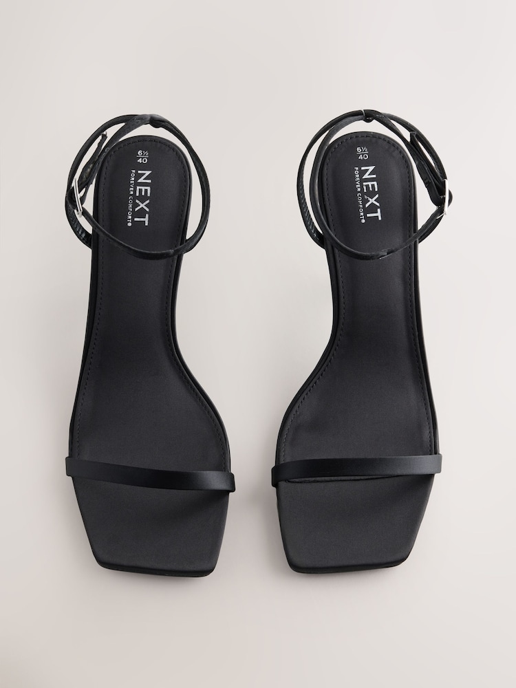 Schwarz - Forever Comfort® schlichte Sandalen mit eckiger Zehenpartie und Absatz - Bild 2 von 5 Schwarz - Forever Comfort® schlichte Sandalen mit eckiger Zehenpartie und Absatz - Bild 2 von 5