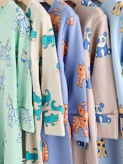 Blue Animal Two Way Zip Baby Sleepsuits 5 Pack (0-2yrs) - Image 9 of 16