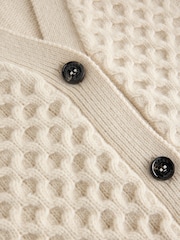 Weekend MaxMara White Primo Cable Knit Cardigan - Image 4 of 5