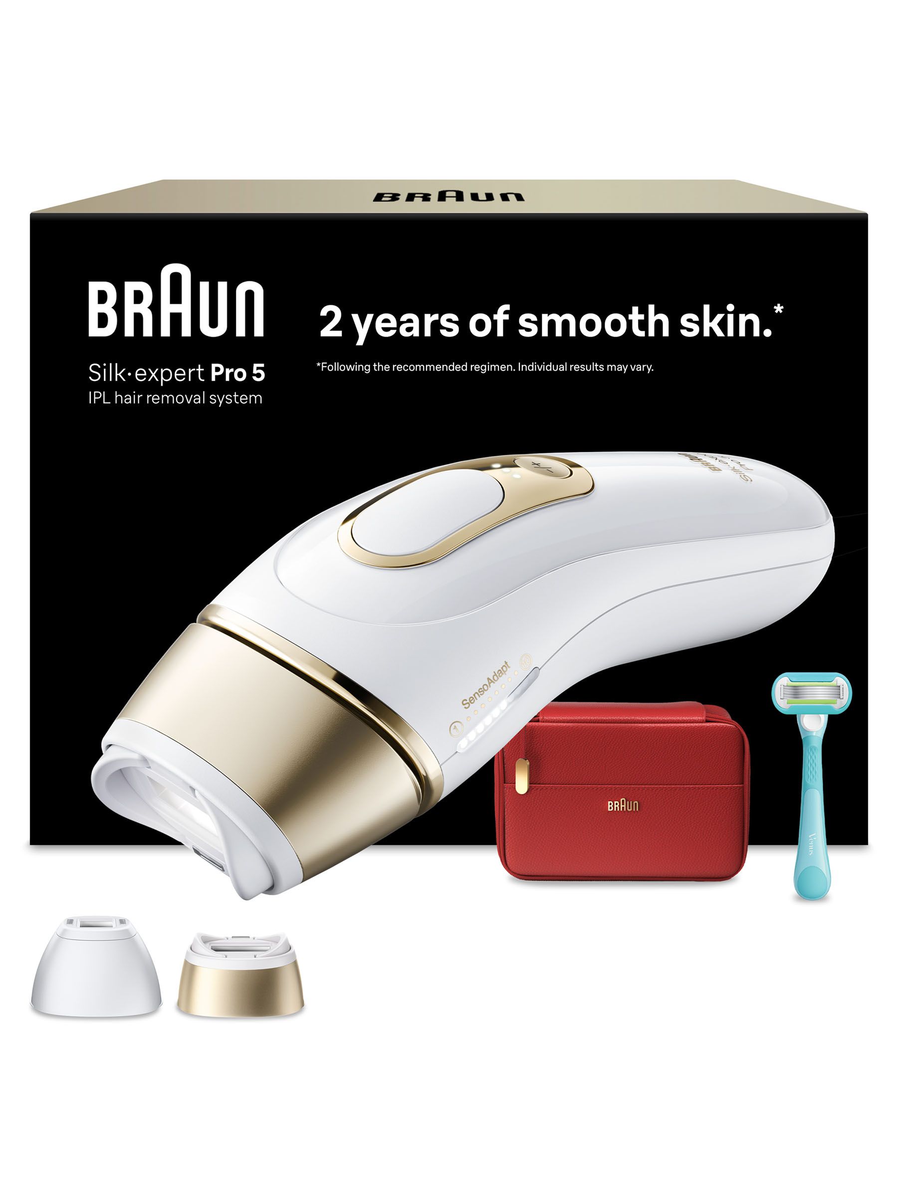 Braun Unisex Clear Ipl Silkexpert Pro 5, At Home Hair Removal, 2 Attachment Heads, Pl5221 - Image 1