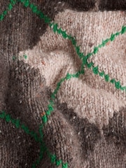 Weekend MaxMara Brown Abile Argyle Knit Cardigan - Image 4 of 5