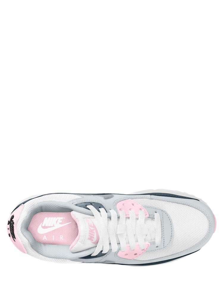 Nike White Youth Air Max 90 Trainers - Image 2 of 3 Nike White Youth Air Max 90 Trainers - Image 2 of 3
