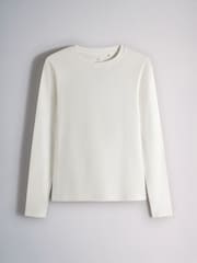The Set 5 Pack Fitted Crew Neck Long Sleeve T-Shirts Neutral/Brown/Black/Leopard/Cream - Image 5 of 8