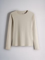 The Set 5 Pack Fitted Crew Neck Long Sleeve T-Shirts Neutral/Brown/Black/Leopard/Cream - Image 6 of 8