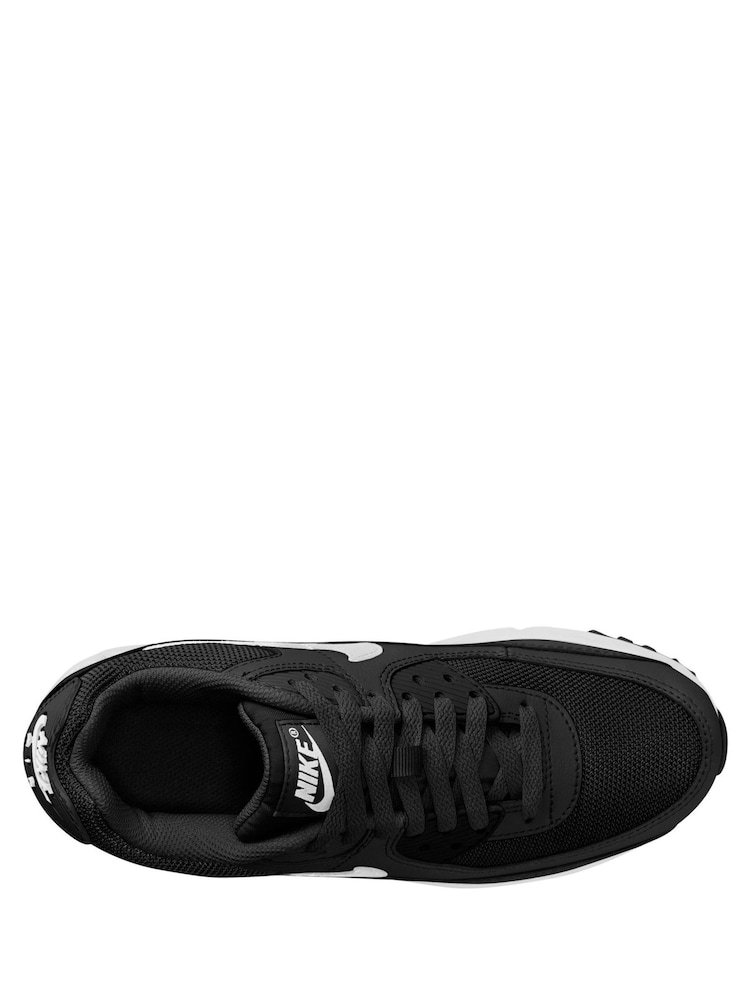 Nike Black/White Youth Air Max 90 Trainers - Image 2 of 3 Nike Black/White Youth Air Max 90 Trainers - Image 2 of 3